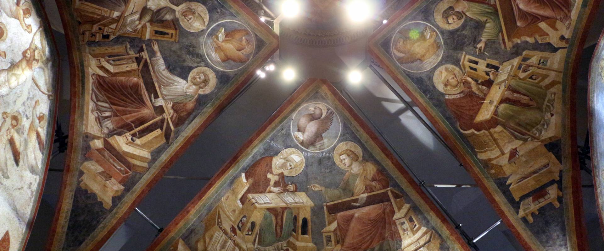 Pietro da rimini e bottega, affreschi dalla chiesa di s. chiara a ravenna, 1310-20 ca., volta con evangelisti e dottori 01 photo by Sailko